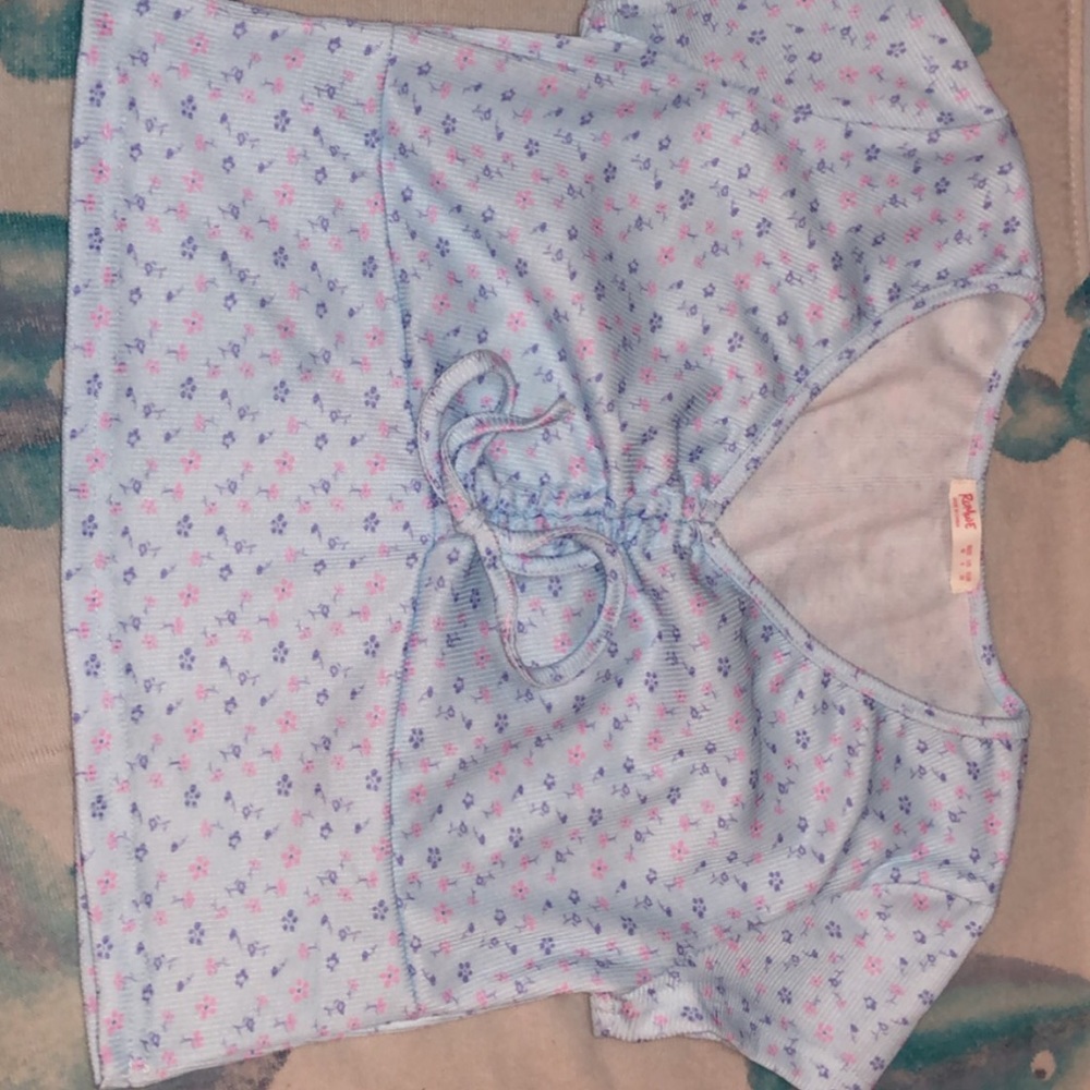 Blue floral crop top